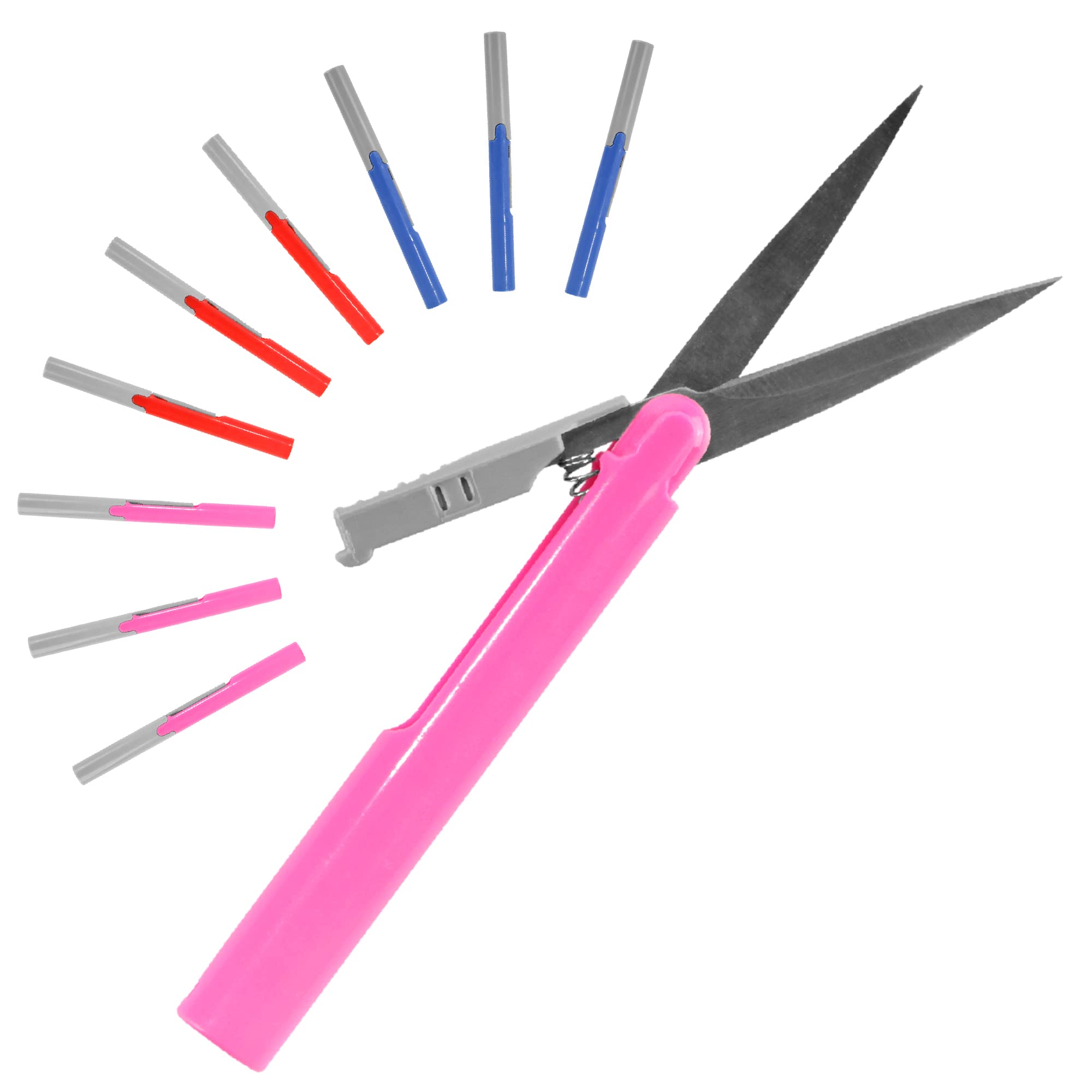 JubileeYarn Penblade Portable Travel Scissors - Pink, Red, Deep Blue (3 Pairs), Stainless Steel, TSA Approved, 5.5 Inch Pen-Style - View #7