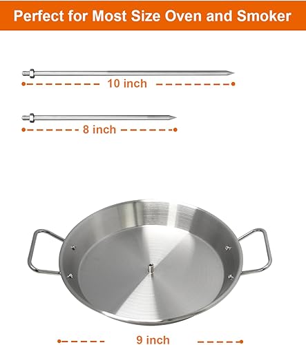 Miniatura 4 de DOLAMOTY Parrilla Vertical Brocheta Pan Gyro Pincho Shawarma Soporte para horno, Brocheta Al Pastor para parrilla, Hack El Pastor para Tacos Al