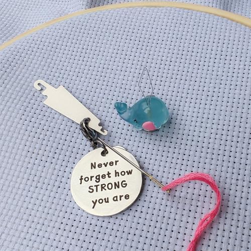 Funny Inspirational Magnetic Needle Minder with Needle Threader, Elephant Needle Nanny Keeper, Cross Stitch Embroidery Sewing Needlework Tools Accessories Set image 5