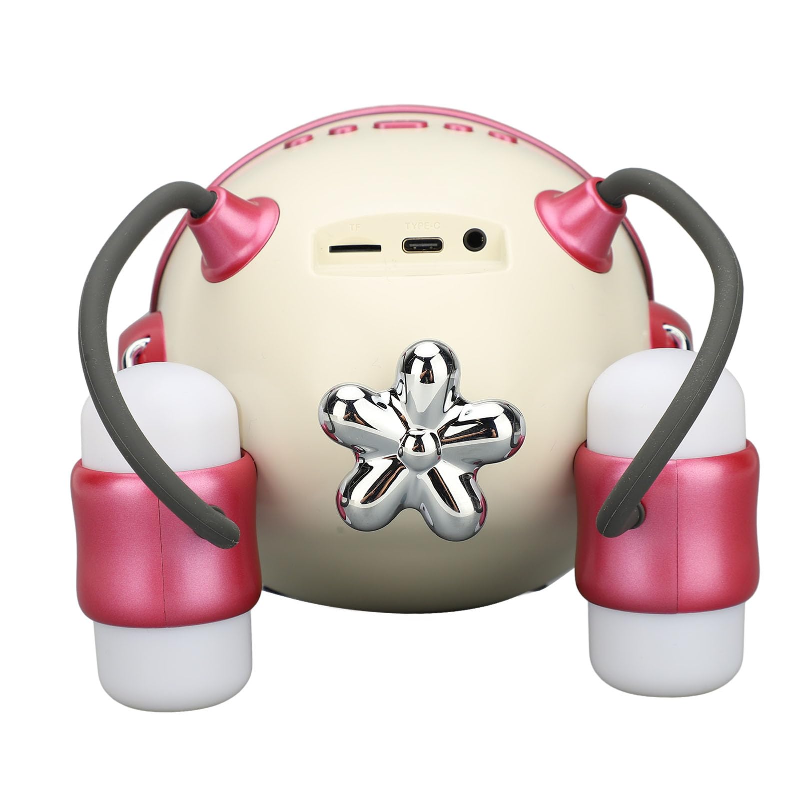 Chiyyak Raumschiff-Bluetooth-Lautsprecher, Niedlicher Dekorativer RGB-Licht-Smart-Wecker für Zuhause und Büro, ABS-Material (Rosa)