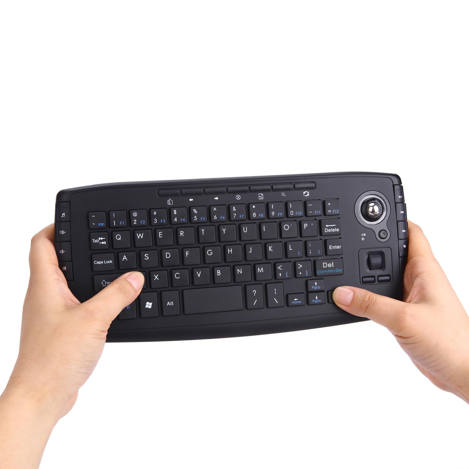 XUMIUZIY Miniklawiatura Bezprzewodowa 2,4 GHz z Trackballem, Plug & Play do Komputera PC