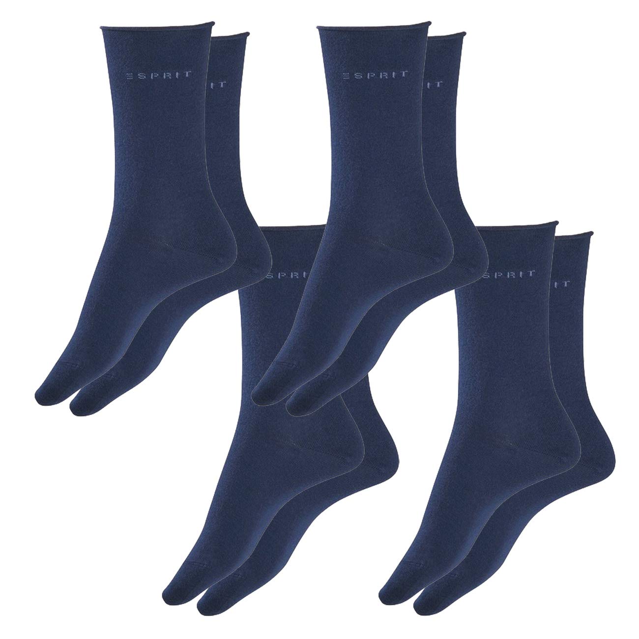 ESPRIT Damen-Socken Basic Pure – 4er Pack, Größe 39-42, Hoher Baumwollanteil, Bequem & Alltagstauglich (Light Greymel)