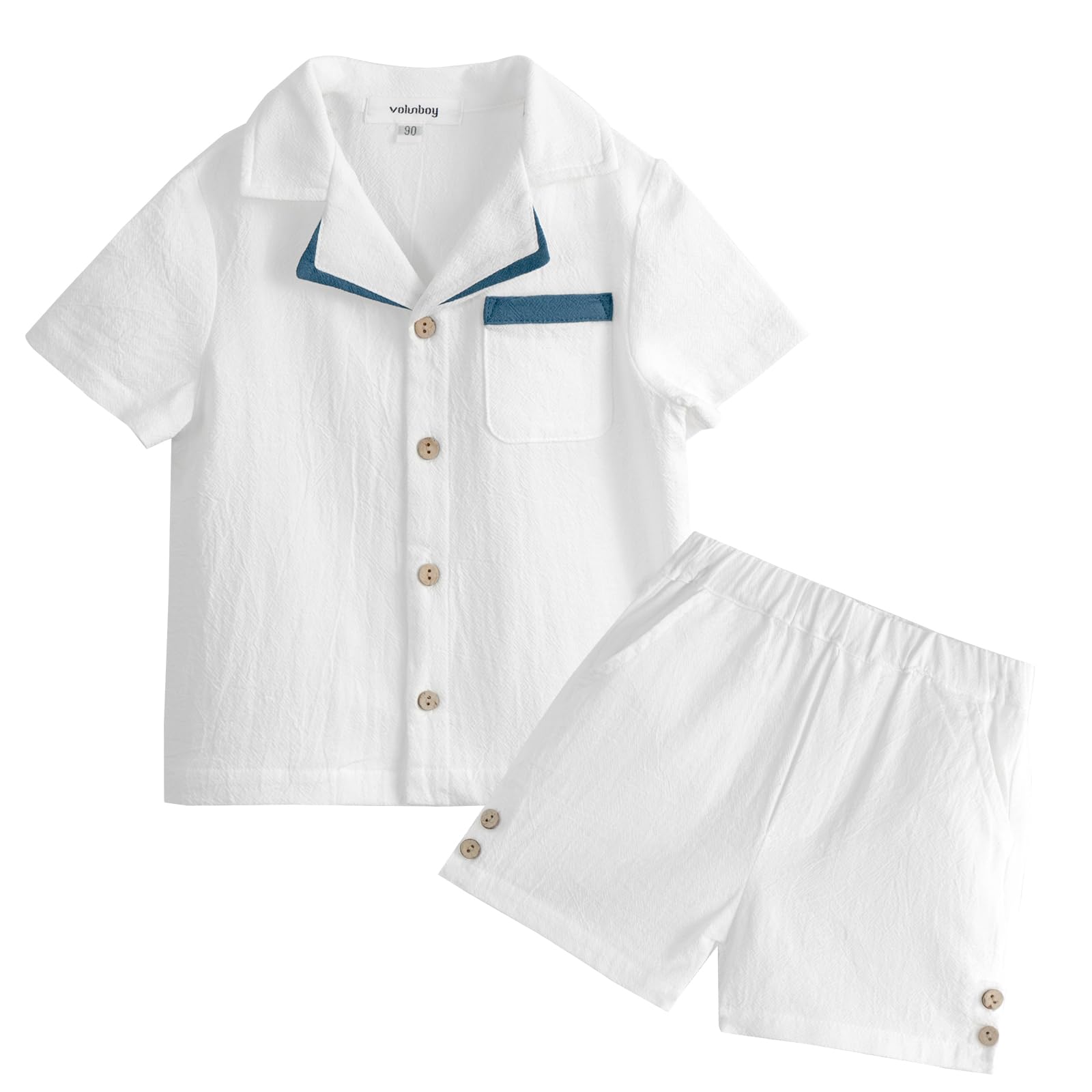 Volunboy Ensembles de Vêtement Bébé Garçon, Manches Courtes Shirt avec Short 2 Pièces Tenue d'été pour 1-4 Ans