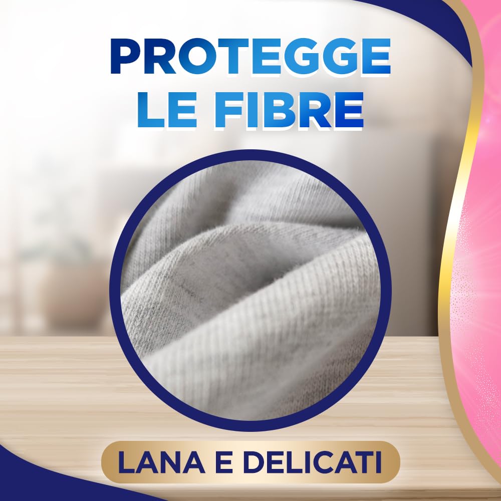 Lip Woolite Detersivo Lavatrice Lana e Delicati 25 Lavaggi, 4 Confezioni da 1500 ml di Detersivo Lavatrice Liquido Lana e Delicati con Cheratina