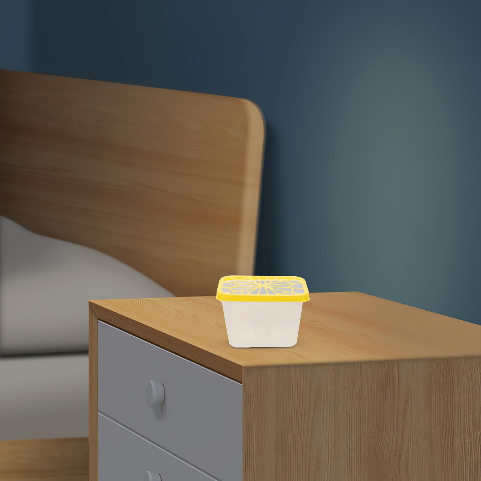 Caja Vacía Absorbente de Humedad 4 Piezas Plástico Amarillo