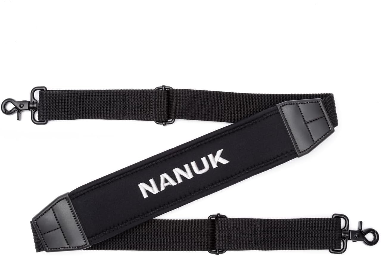 NANUK Adjustable Shoulder Strap, 57.5" – Heavy-Duty, Padded with Non-Slip AirCell Cushioning – Black
