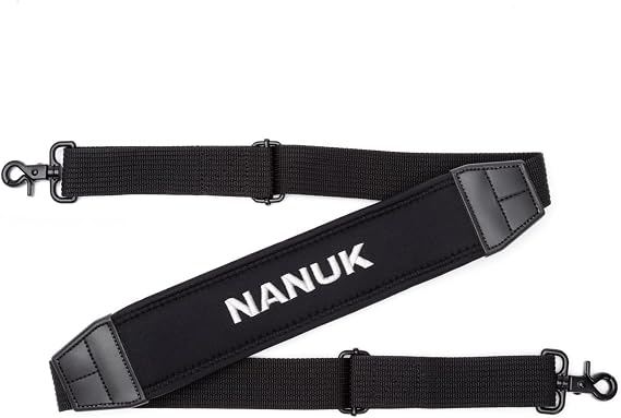 NANUK Adjustable Shoulder Strap, 57.5 Heavy-Duty, Padded with Non-Slip AirCell Cushioning Black