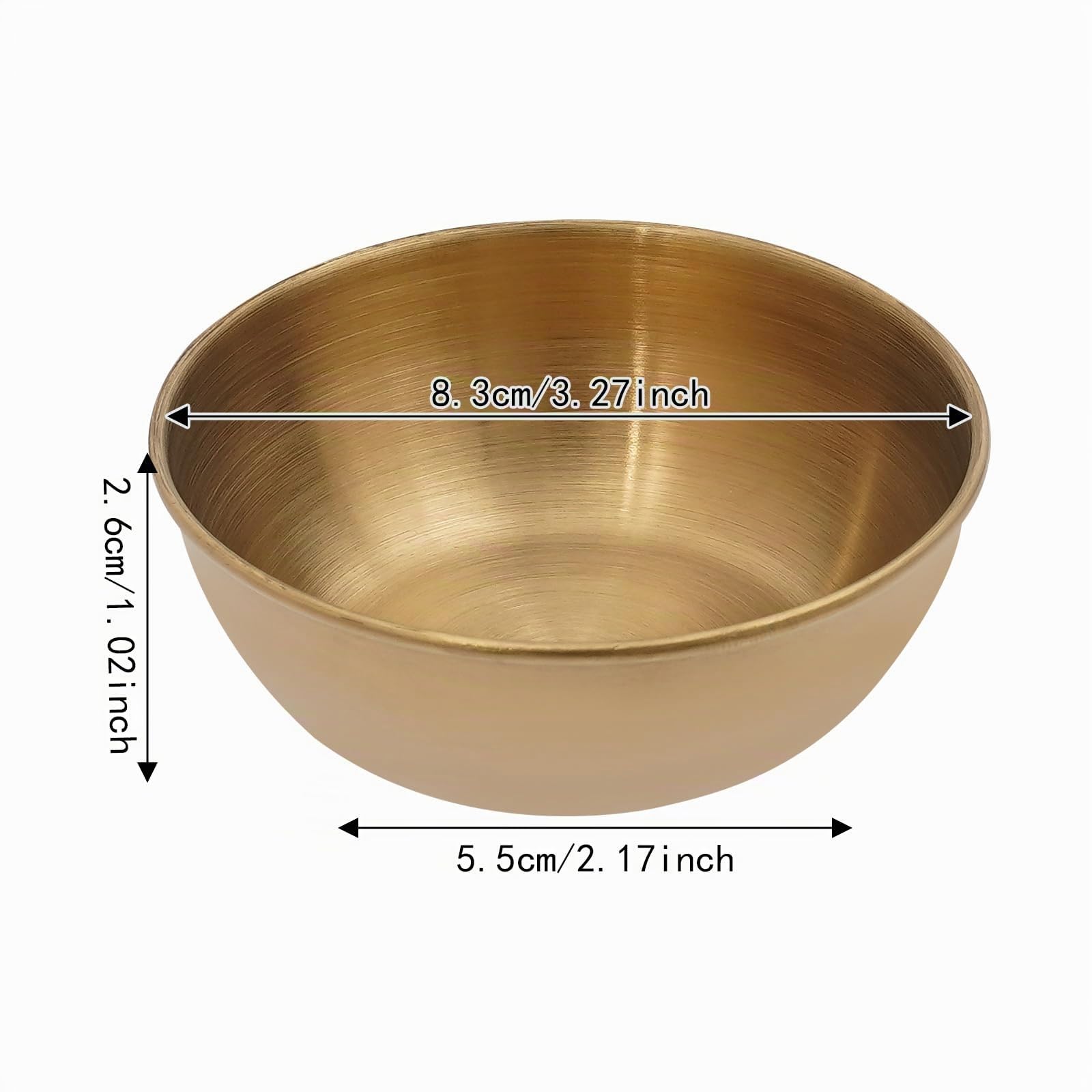 50 Stück Edelstahl 304 Saucieren, Mini Dip-Schalen Set, Saucenbecher Kleine Gewürzschälchen, Stapelbare Saucenschälchen Dipbecher Schüsseln für Soße Sushi Catering, 8,3 cm (Gold)