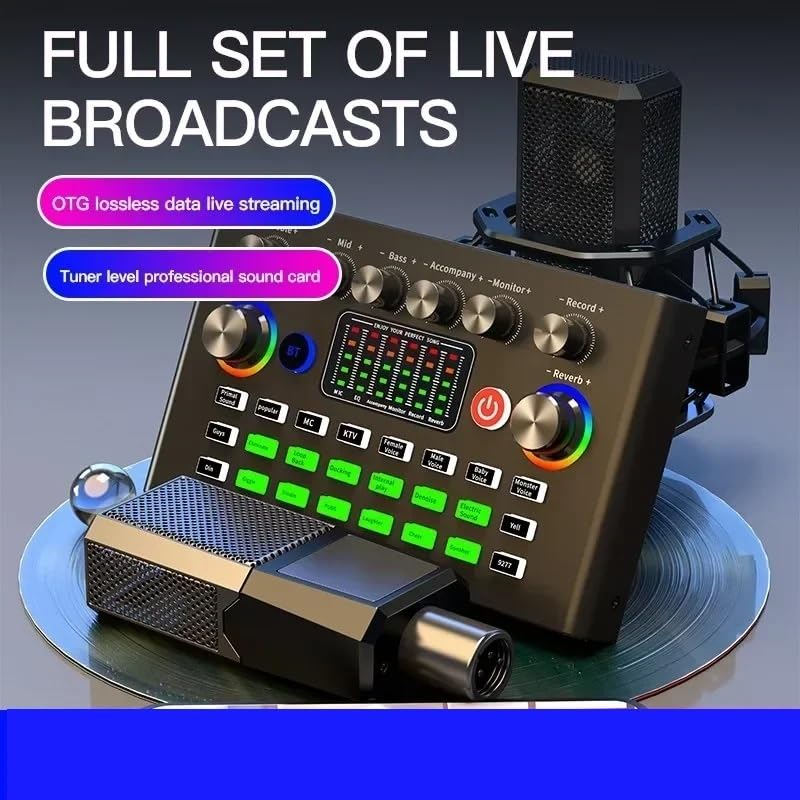 Mixer DJ, Mixer Interfaccia scheda audio live con effetti mixer DJ e podcast cambia voce