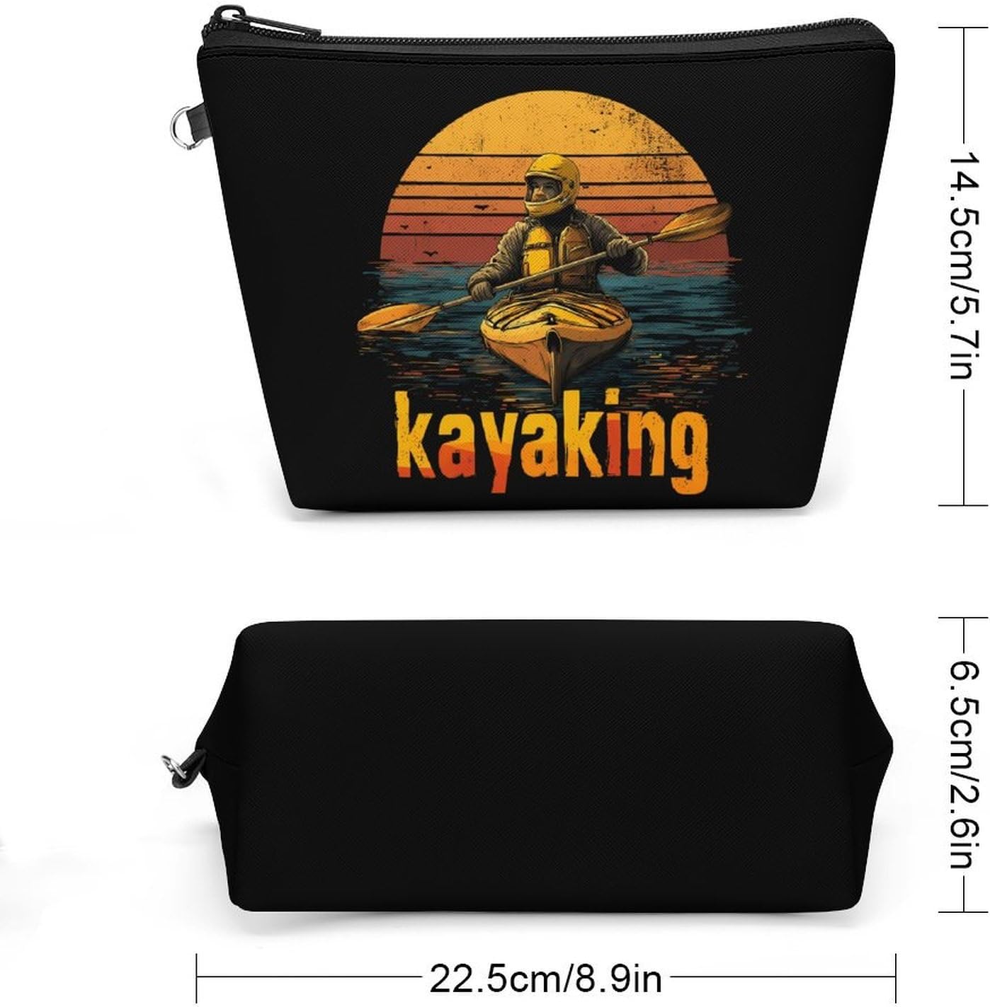 Kayaking Vintage Women's Makeup Bag for Purse image 2