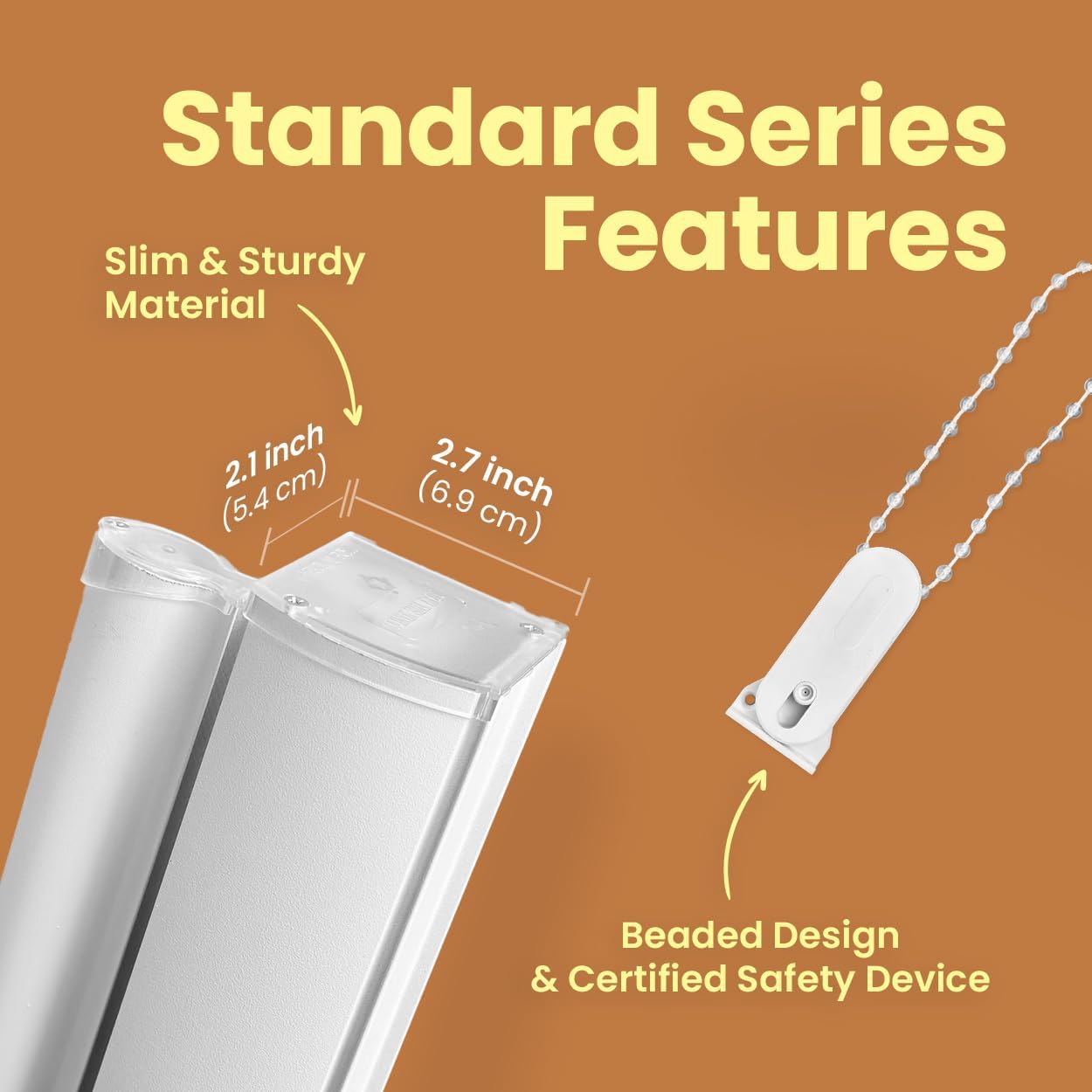 FOIRESOFT Jacquard Pattern Zebra Roller Blinds [Woodlook, White, W 38 x H 64inch], Dual Layer Safety Device Manual Shades, Light Filtering Window Covering