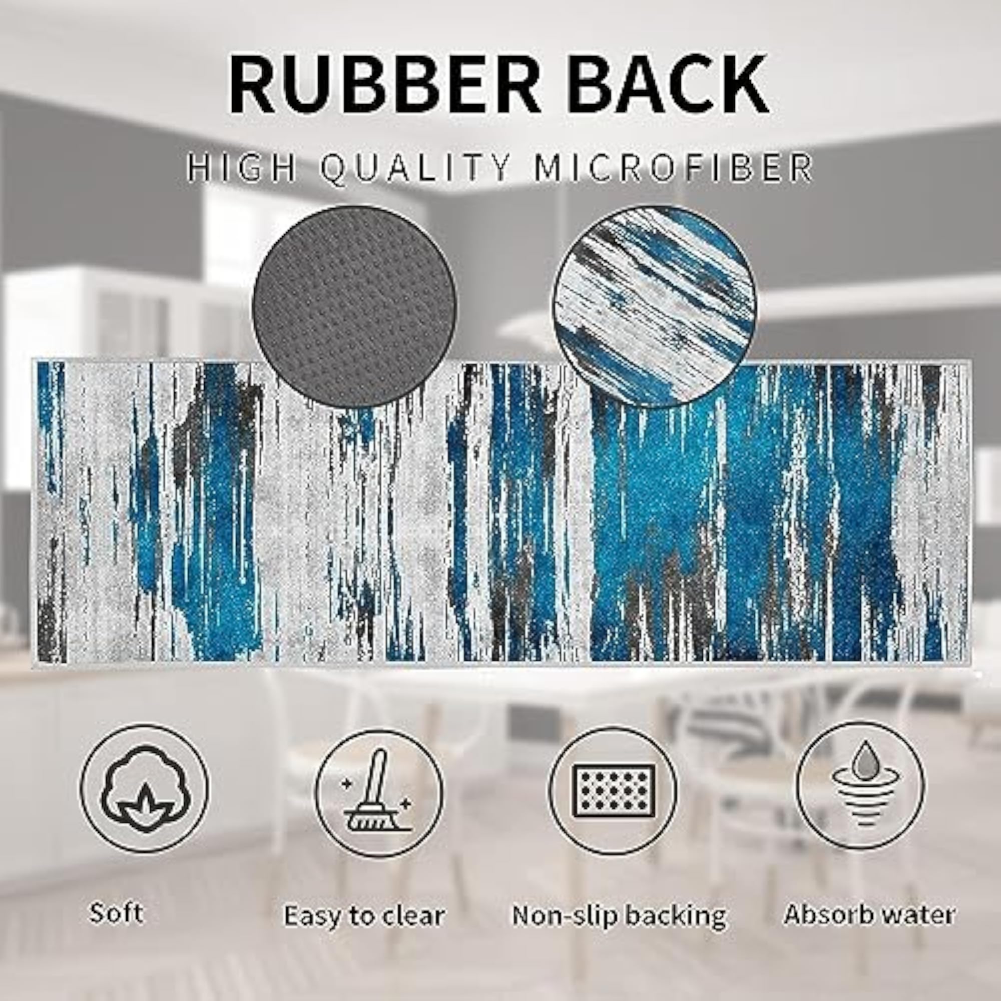 Marble Kitchen Mat Modern Abstract Design