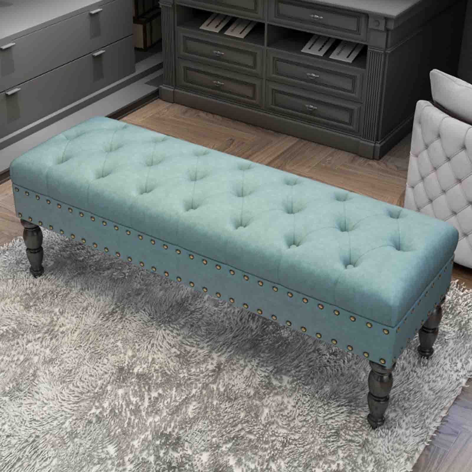 Tabouret de chambre élégant pour lit fin et repose-pieds de salon
