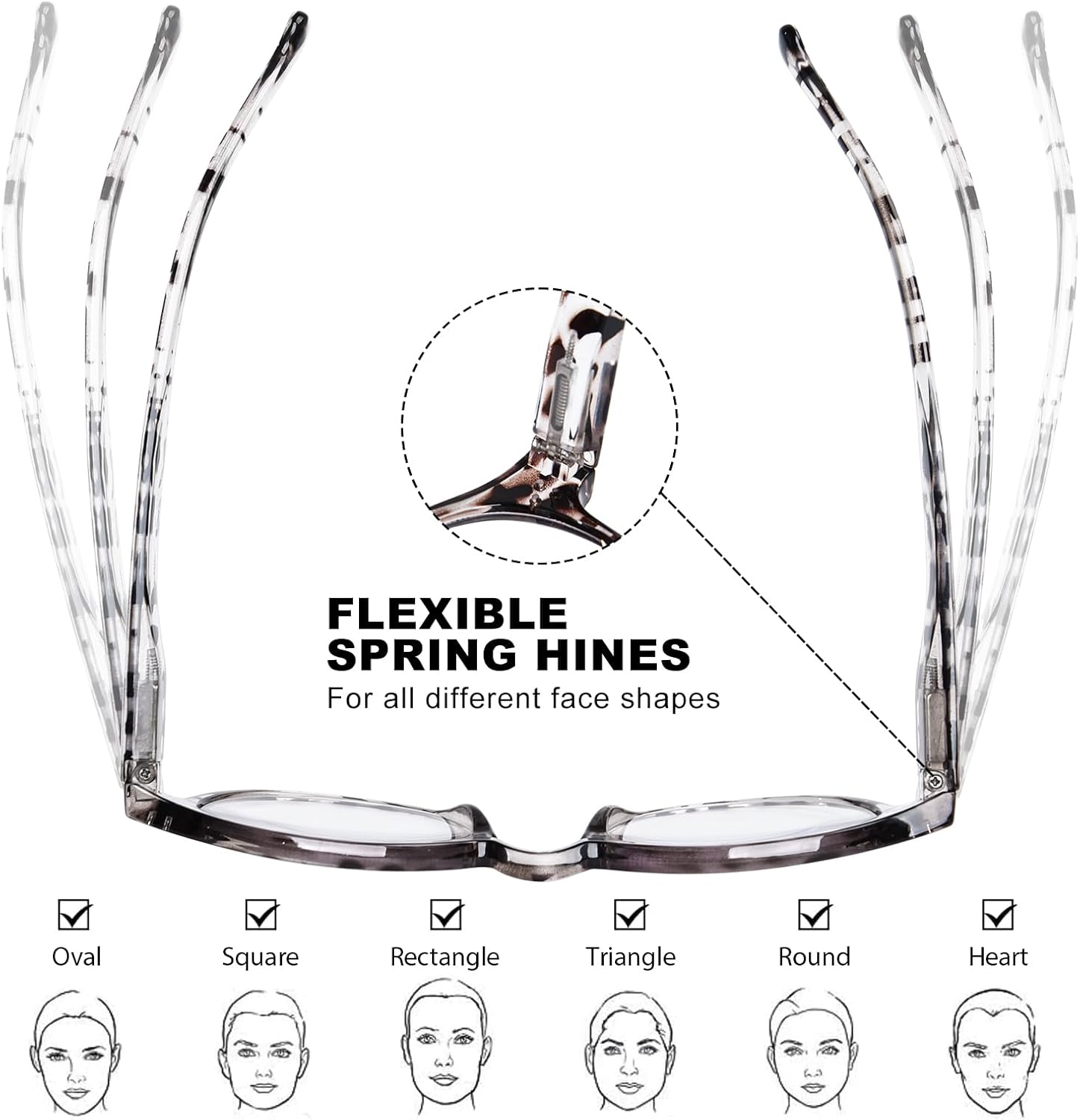 Reading Glasses for Women Men Retro Round Frame Blue Light Blocking Readers Computer Glasses with Spring Hinges - Image 4