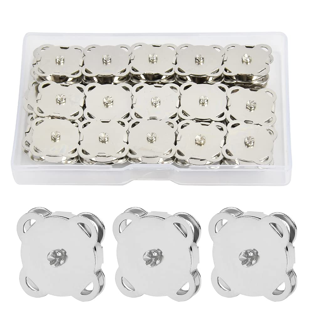 100 Stück Magnet-Druckknöpfe Silber, 18 Mm – Einfach Zu Befestigen, Kein Werkzeug Nötig, Für Nähen & Basteln