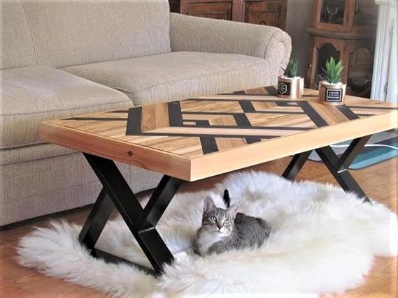 16 High Coffee Table Legs, Metal Desk Legs Black Industrial Modern Bench Chair Base,Triangle Shape Set of 2 (15.7 H x 17.7 W)