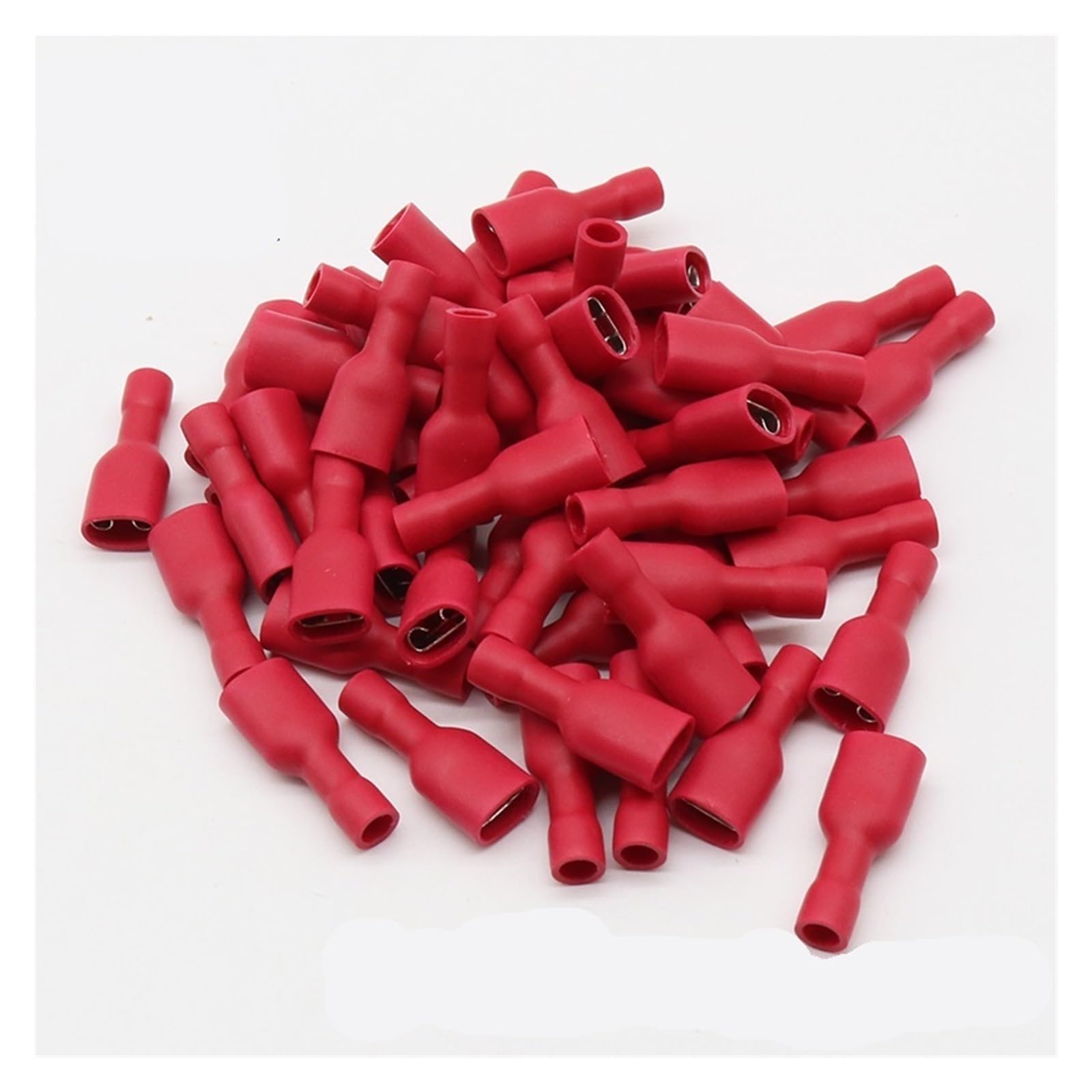 REIUAFWYGV FDFD1-250 FDFD1.25-250 insulating Female Insulated Electrical Crimp Terminal Connectors Cable Wire Connector 100PCS/Pack FDFD