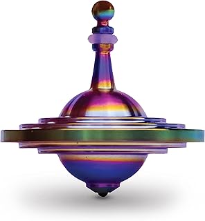 UFO Tops - Cussac | Metal Spinning Top | Inspired by The Documented 1967 UFO Sighting in Cussac, France (Psychedelic Steel)