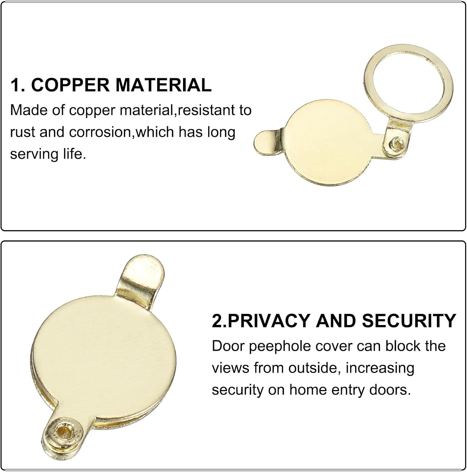1/2" Peephole Cover,Privacy Door Viewer Peephole Protector for Home Security Apartment Hotel,Imitation Gold