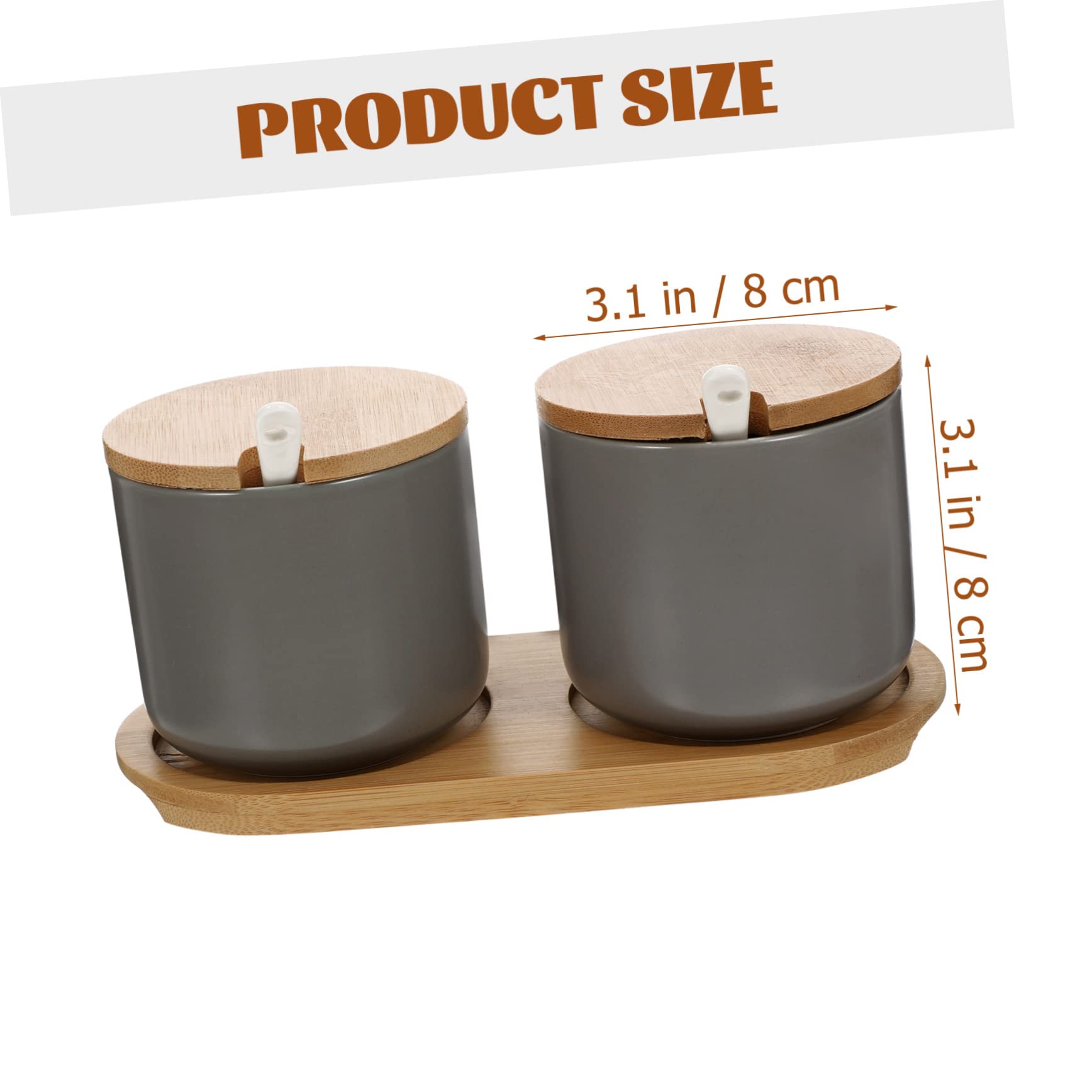 Garneck 1 Set Seasoning Jar Set Seasoning Jar with Tray Coffee Container Household Condiment Container Lovely Spice Jar Condiment Bottle Condiment Jars with Lids Spices Grey