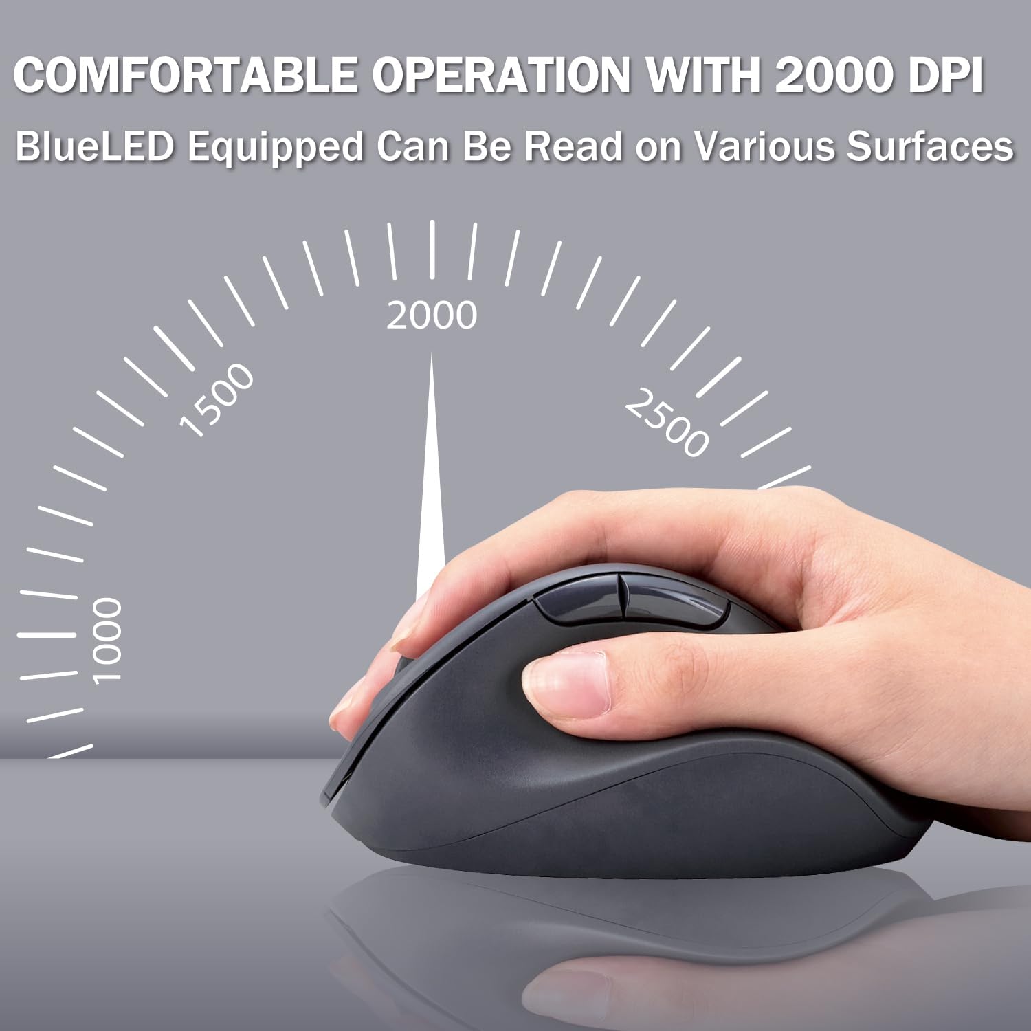 ELECOM Bluetooth Wireless Ergonomic Shape Mouse, Silent Click, Right Hand 2000DPI, 5 Buttons, Optocal Sensor, Compatible with PC, Mac, Laptop, EX-G, Lsize Black (M-XGL30BBSKBK)