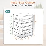 DOMNIU Makeup Drawer Storage Organizer with 24 Drawers, 4 Set Acrylic Office Desk Organization and Storage, Dustproof Transparent Plastic Frame