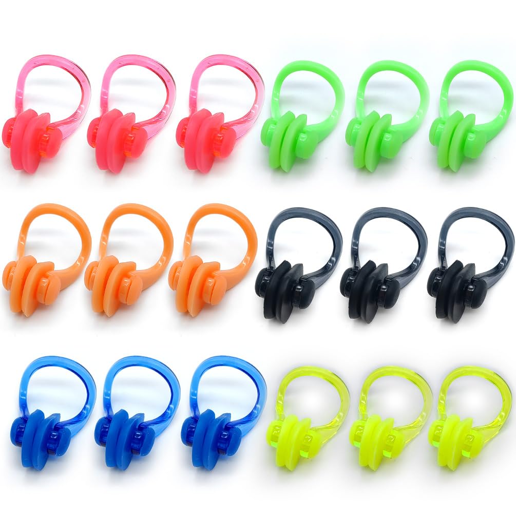 Zooshine 18PCS Swimming Nose Clip,Reusable Silicone Nose Plugs for Swimming,Water Sports, Fit for Adults and Kids (Age 7+)