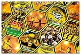 Ultras Dortmund Mosaik Bild auf PVC Plane / PVC Banner inkl Ösen, Maße: 80x60 cm