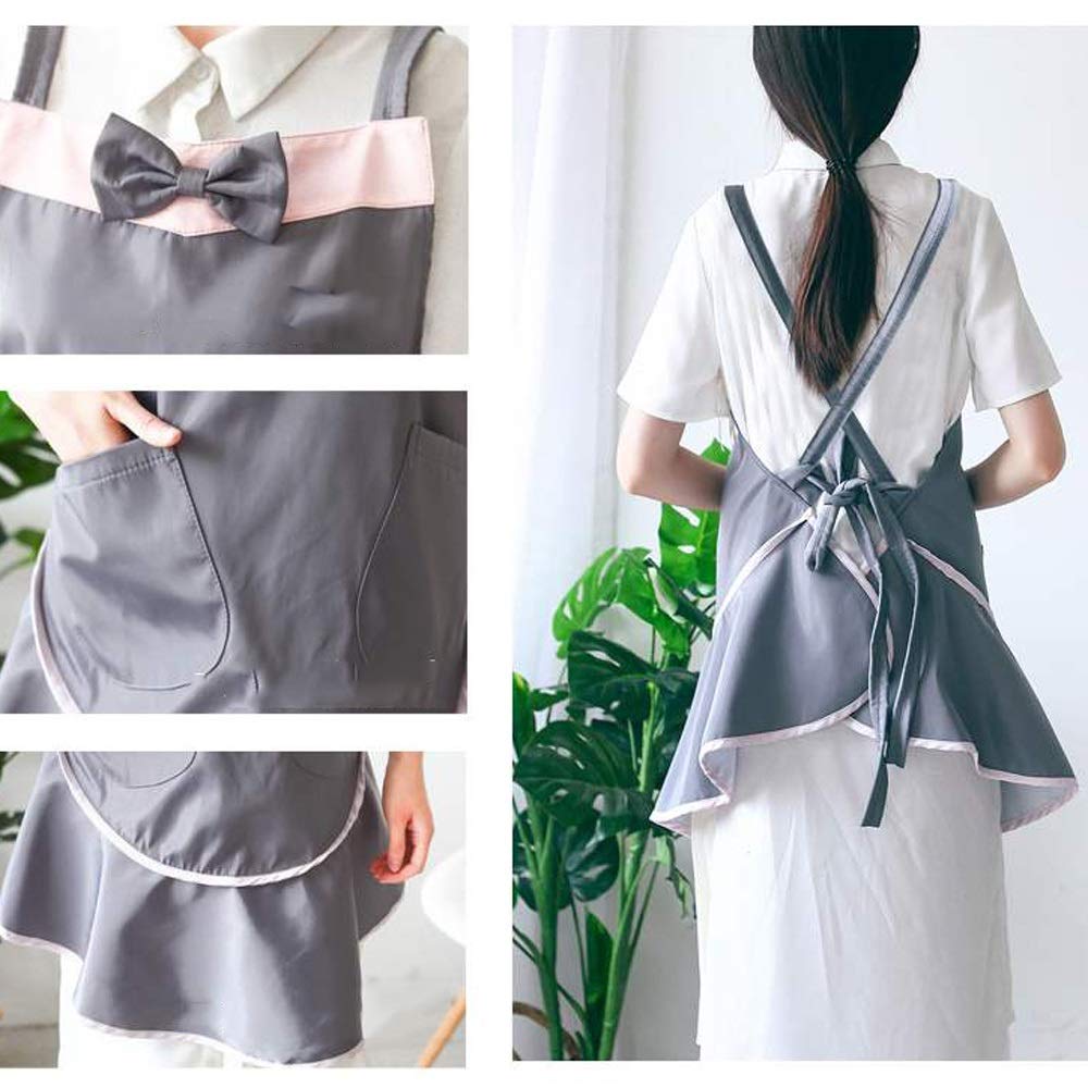 JINGYAN Grembiuli Poliestere impermeabile Grembiule Cafe Waitress Cameriera Caffetteria Pasticcere lavoro di usura del Barista Baker