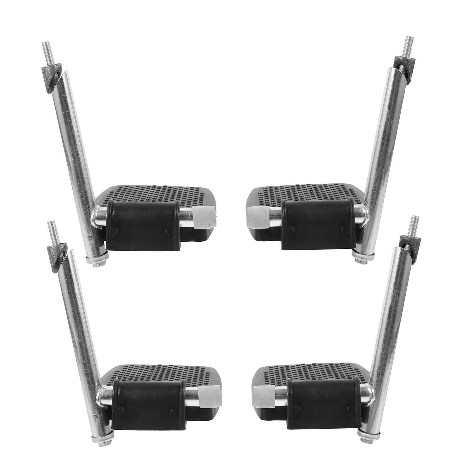 Set 2 Pezzi Poggiapiedi Girevoli per Sedia a Rotelle Pedane in ABS Plastica e Metallo Pieghevoli e Resistenti Accessori di Ricambio per Sedie da Trasporto e Sedie Elettriche