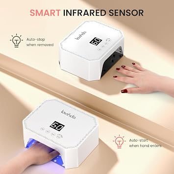 Lavinda 54W Corded UV LED Nail Lamp for Gel Nails - Plug-in Professional Nail Dryer with Fast Curing, 4 Timers, Touch Screen, Compatible with All Gel Polishes (White)