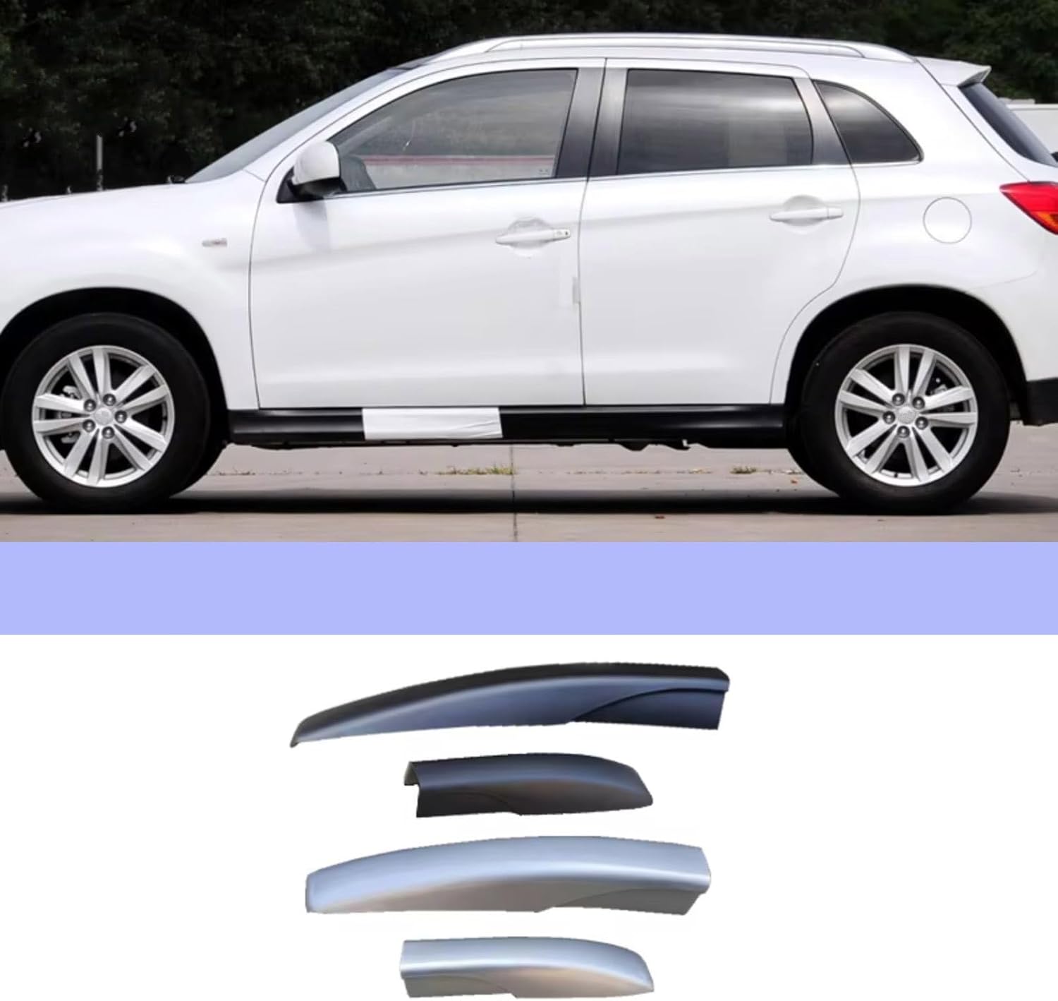 Roof Rack End Cover for Mitsubishi for ASX Roof Cover Rail End Panel Cap Roof Racks Boxes Decorative Panel Bracket Cover Accessories