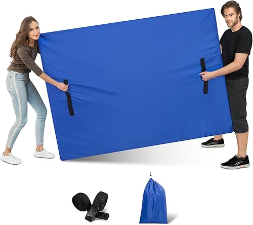 PAMYO Bolsa de colchón individual para almacenamiento en movimiento, impermeable, reutilizable, funda de colchón con 8 asas, doble cremallera,