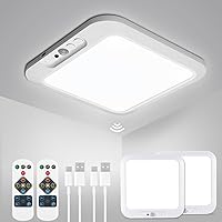 Vista 10 de wowatt: lámpara de techo recargable operada por batería, luz de sensor de movimiento para interiores, lámpara de ducha inalámbrica con mando a