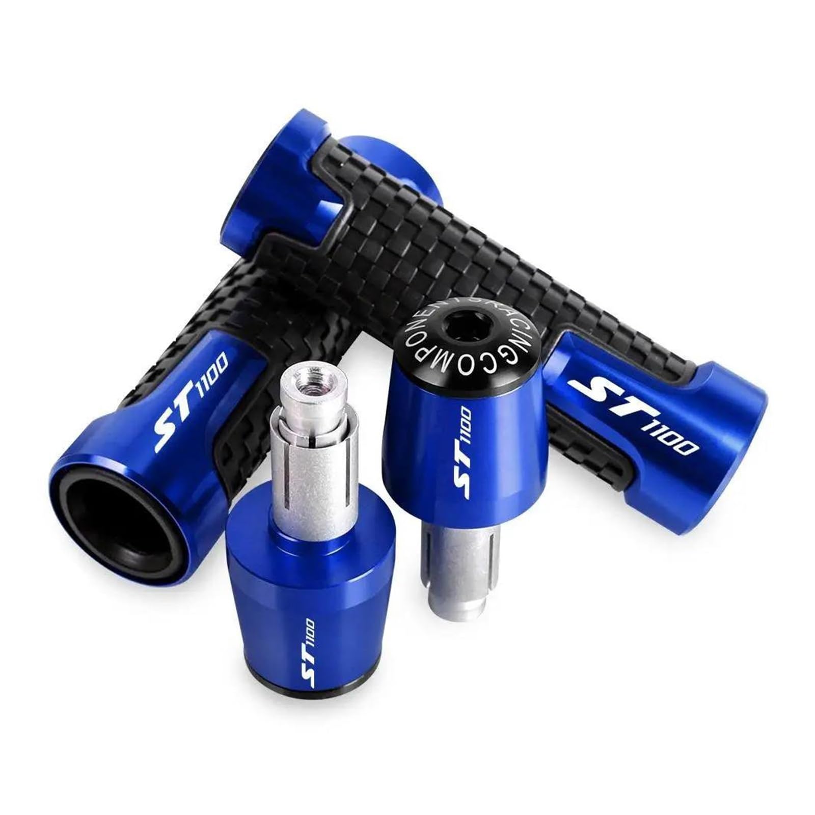 Manopole manubrio moto PER HON@&DA ST1100 1996 1997 1998 1999 2000 2001 2002 CNC Manopole Manubrio Estremità Peso Manubrio Grip End Anti Vibrazione Silder(Blue-B)