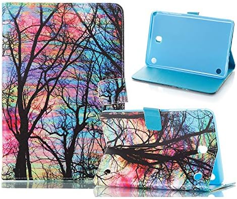 UUCOVERS for Samsung Galaxy Tab A 8.0 inch 2015 Tablet Case SM-T350/T355/P350/P355 PU Leather Folio Stand Wallet Soft TPU Back Shockproof Cover with Card Pockets Magnetic Shell, Rainbow Dust Tree