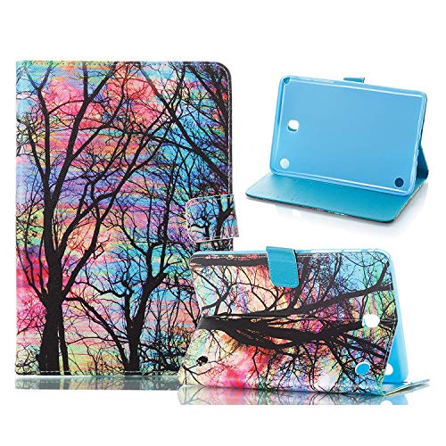 Uucovers For Samsung Galaxy Tab A 8.0 Inch 2015 Tablet Case Sm-T350/T355/P350/P355 Pu Leather Folio Stand Wallet Soft Tpu Back Shockproof Cover With Card Pockets Magnetic Shell, Rainbow Dust Tree #TOP7