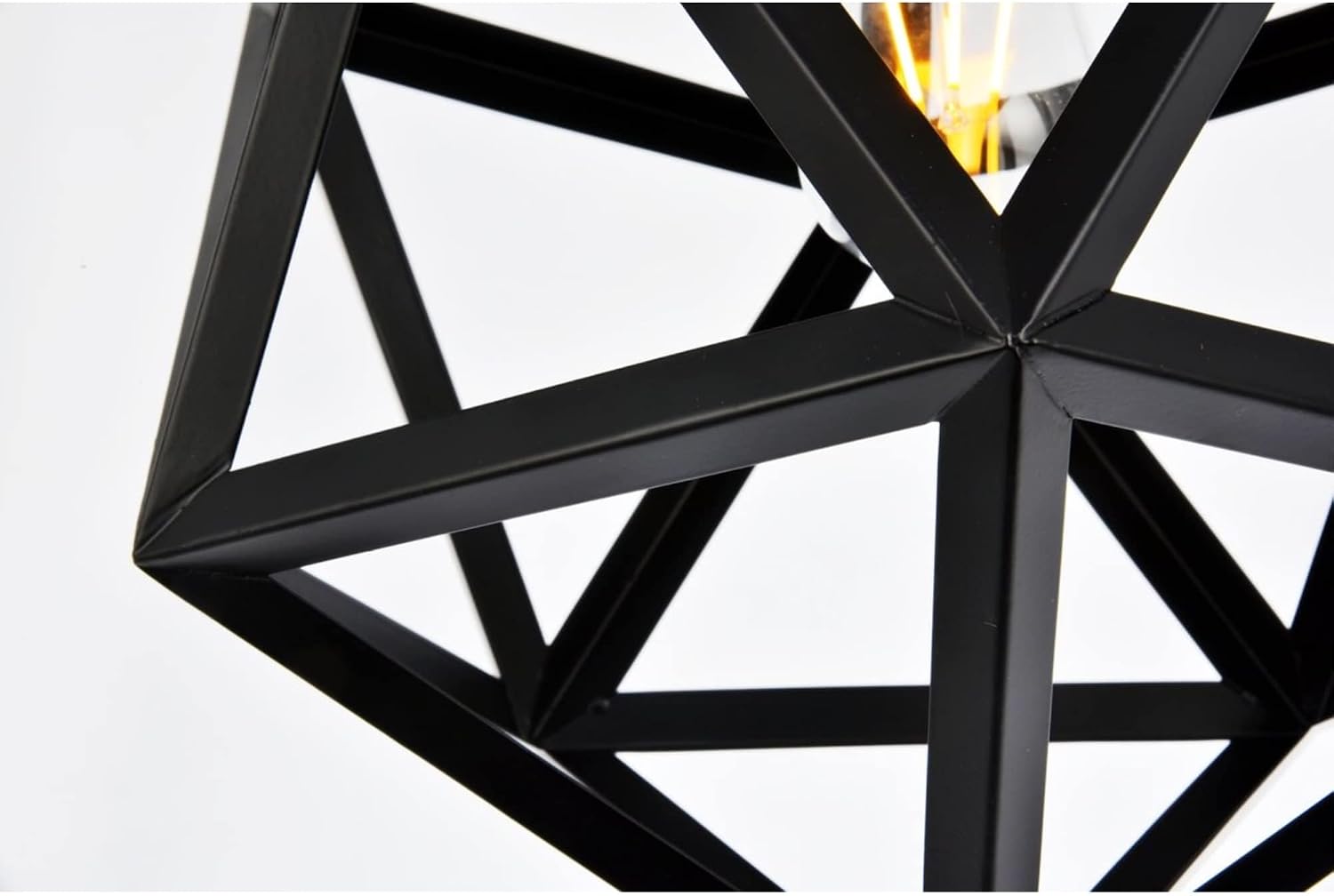 Elegant Lighting Living District Redmond 1-Light Transitional Metal Pendant in Black
