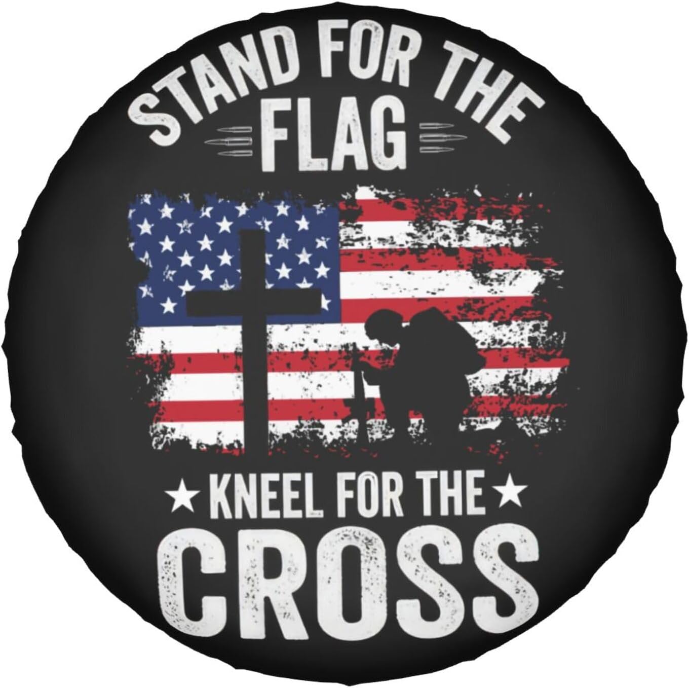Spare Tire Cover American Flag Spare Tire Covers Weatherproof & Dustproof Wheel Protectors Universal Fit for Rv Trailer SUV Truck Camper Travel 15 Inch with No Camera Hole