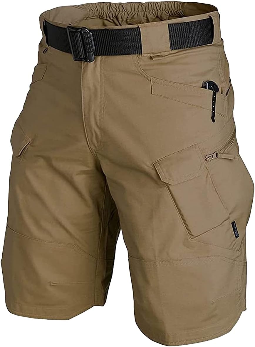 YAXHWIV Mens Tactical Shorts 11" Waterproof Hiking Fishing Breathable Quick Dry Cargo Short Shorts Regular(NO Belt)