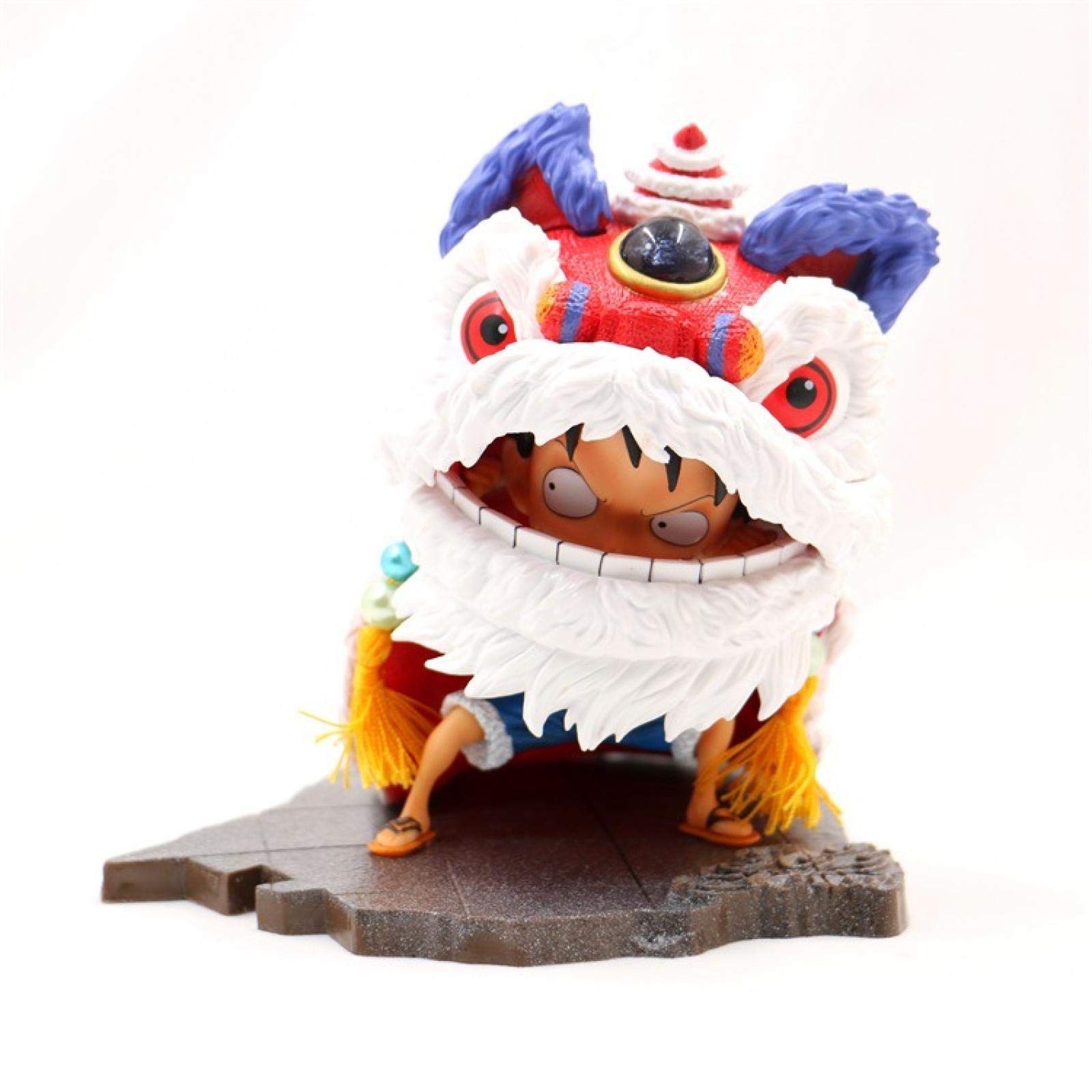 Buy 15CM Anime One Piece New Year Lion Dance Luffy Action Figure Dolls