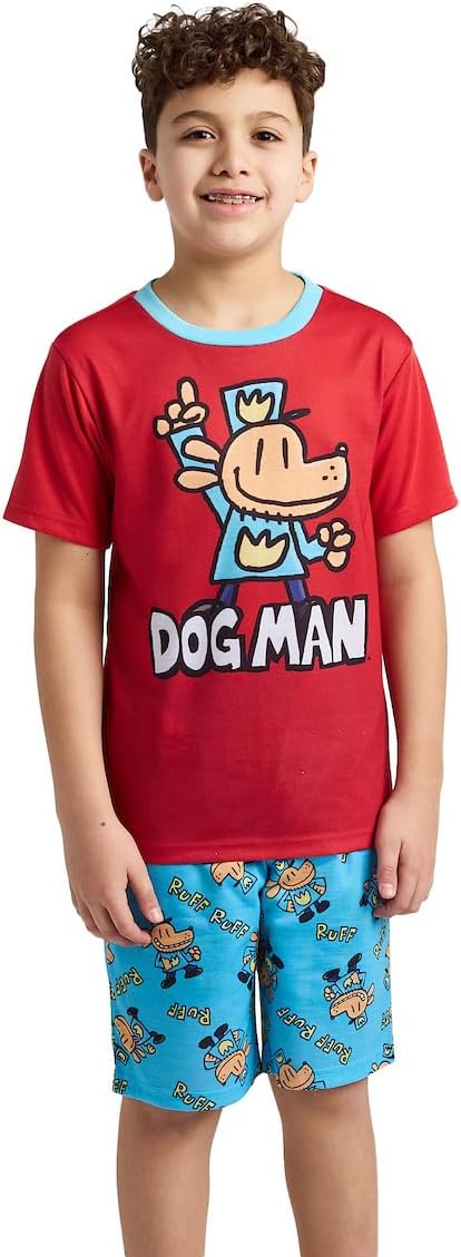 Bioworld Dog Man All-Over Print Boy's 3-Piece Pajama Set