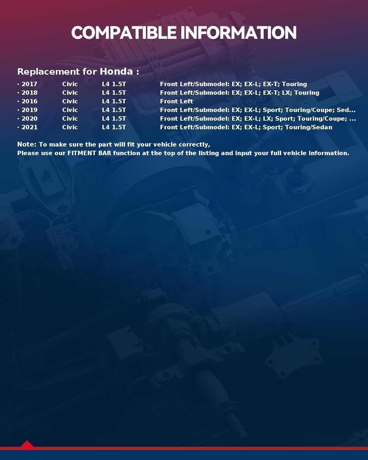 KAX Front Left CV Axle Fit for 2016-2020 Honda Civic, 1 PCS CV Joint Shaft