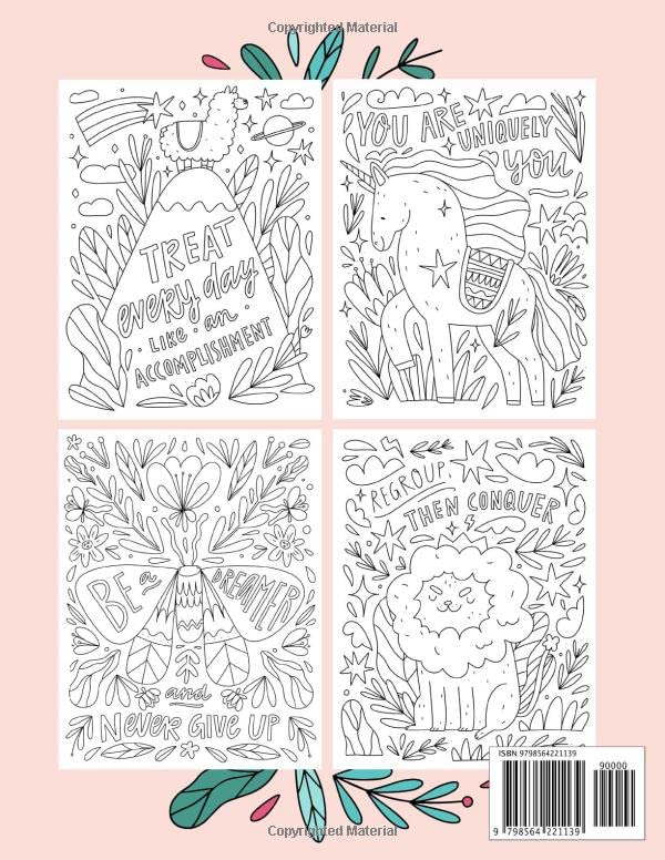 Inspirational Animals Coloring Book: A Motivational Coloring Gift Book For Adults Relaxation During These Difficult Times with Stress Relieving Animal Designs and Positive Uplifting Quotes - Image 2