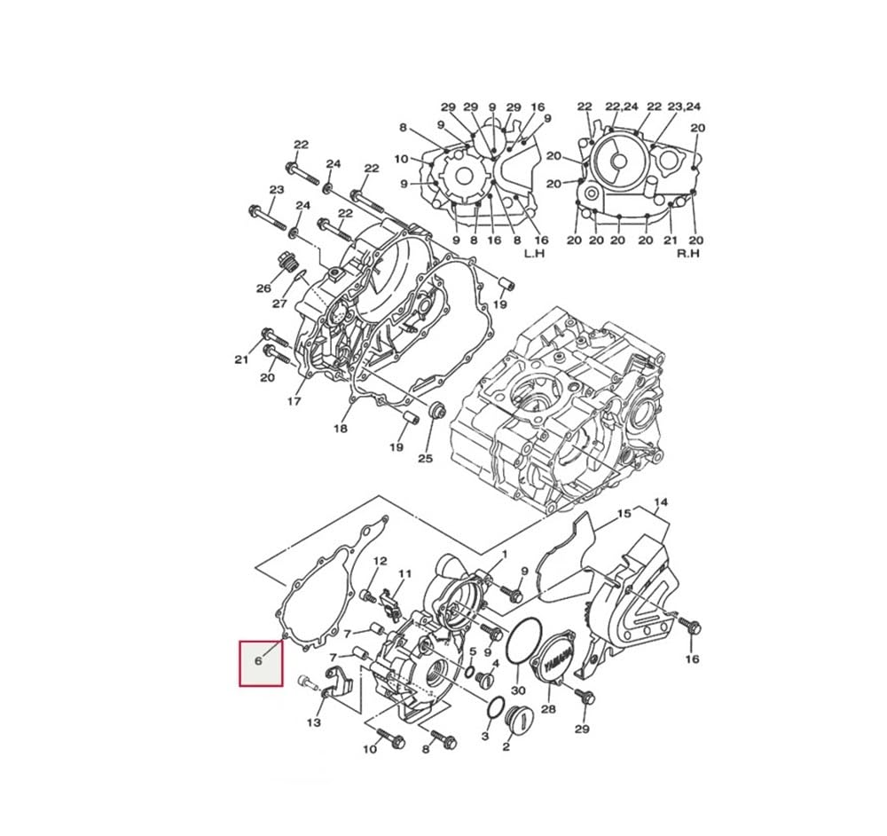 Replacement Parts Motorcycle Engine Crankcase Cover Gasket Fit for XT250 2008 2010 2012-2018 YBR250 2007 2009 2011