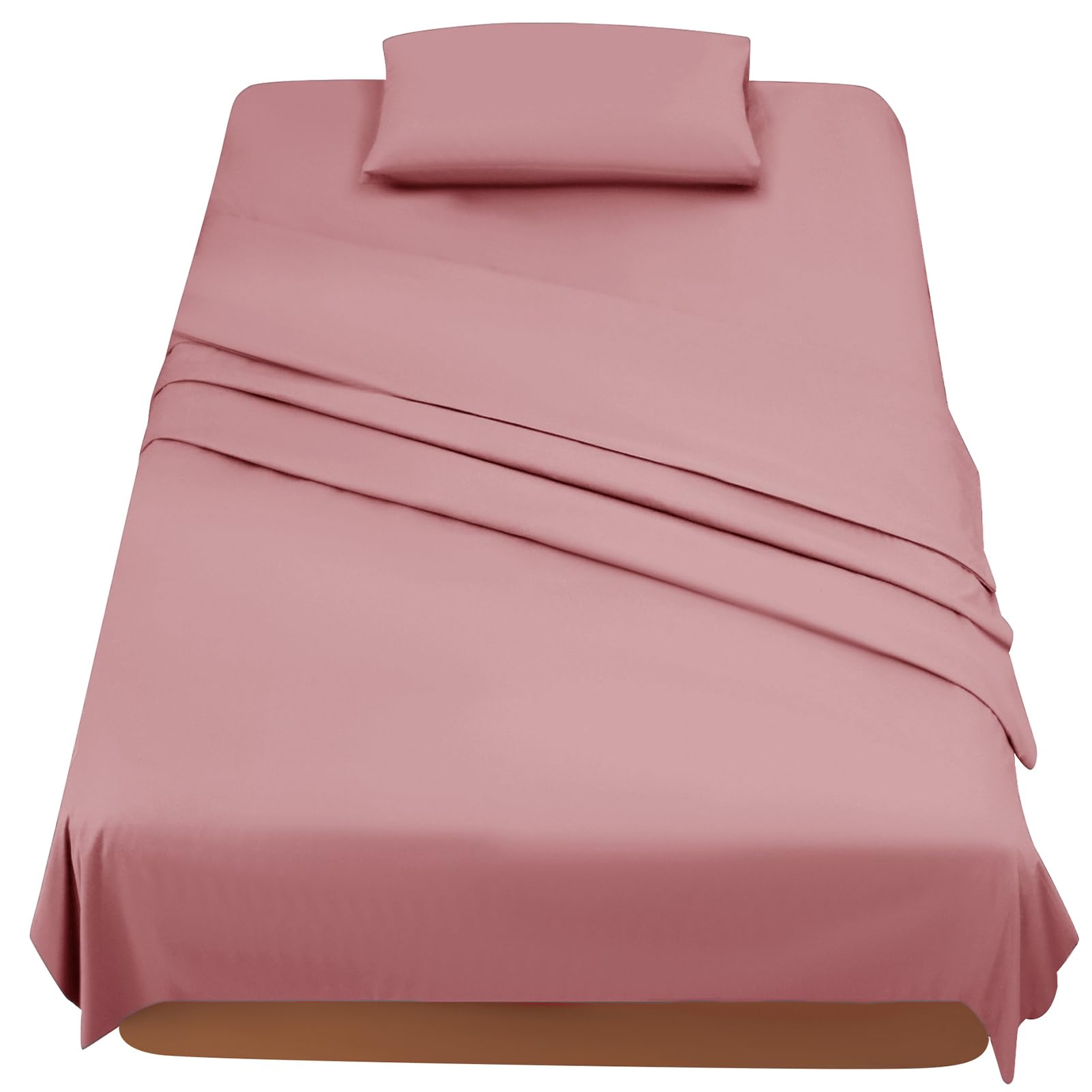 FARFALLAROSSA Parure De Lit 90x190/200 3 Pièces en Microfibre - Drap Housse 90x200 cm - Drap Plat 1 Personne 160x280 cm - 1 Taie d'oreiller 50x80 - Rosa Fonce