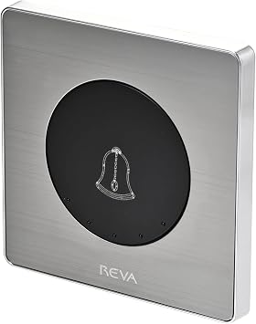 uxcell Doorbell Push Button Switch Wall Mounted Resettable Square Silver Tone AC 250V 16A Stainless Steel Panel 86mmx86mm Brushed Finishing