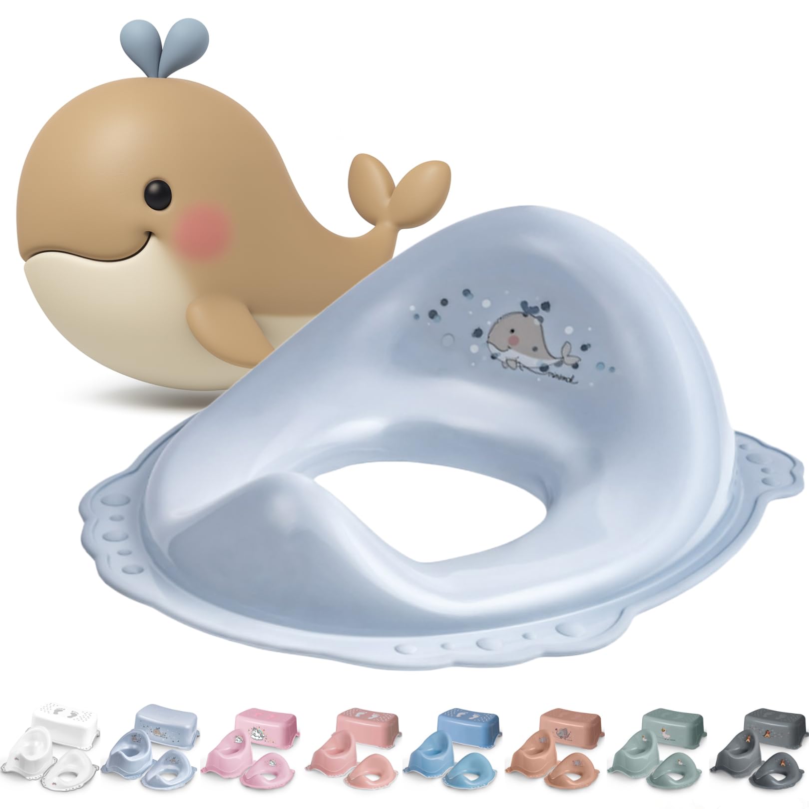 Toilettensitz Kinder Klositz Aufsatz rutschsicher & ergonomisch blau - Toilettenaufsatz Kinder WC Sitz für komfortables sicheres Toilettentraining - Kindertoilettensitzaufsatz ab 2 Jahre