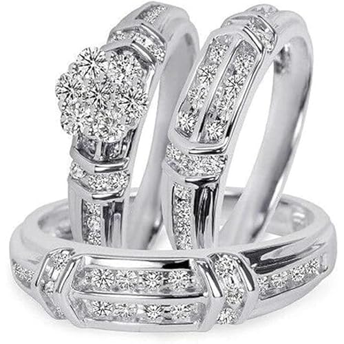 Carats Karat Round Cut White Diamond 925 Sterling Silver 14K