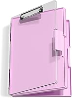 Vista 13 de Hongri Portapapeles con almacenamiento, carpeta rosa de 8.5 x 11 pulgadas con apertura lateral para enfermería, resistente con doble compartimento